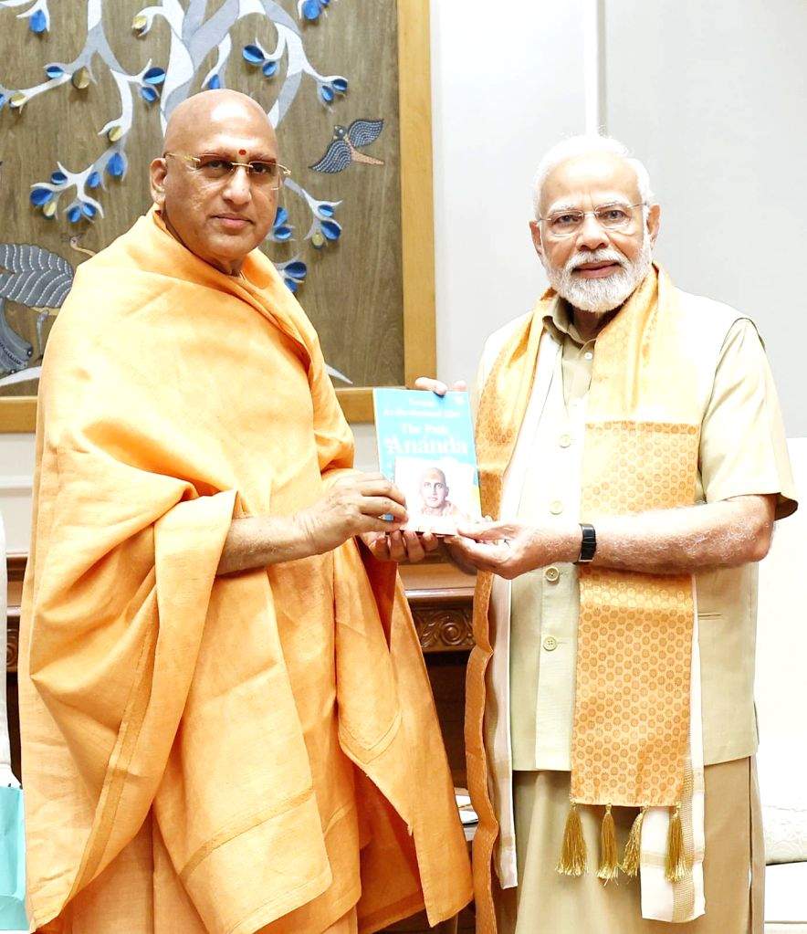 Swami Avdheshanand Giri Ji Maharaj with Honorable Prime Minister